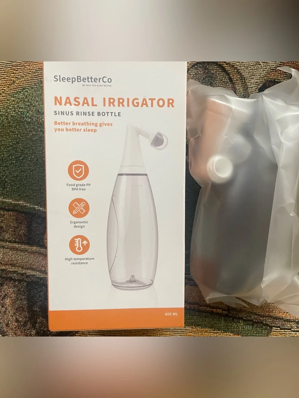 SleepBetterCo Nasal Irrigator Sinus Rinse Bottle w/ Attachments NEW in Box